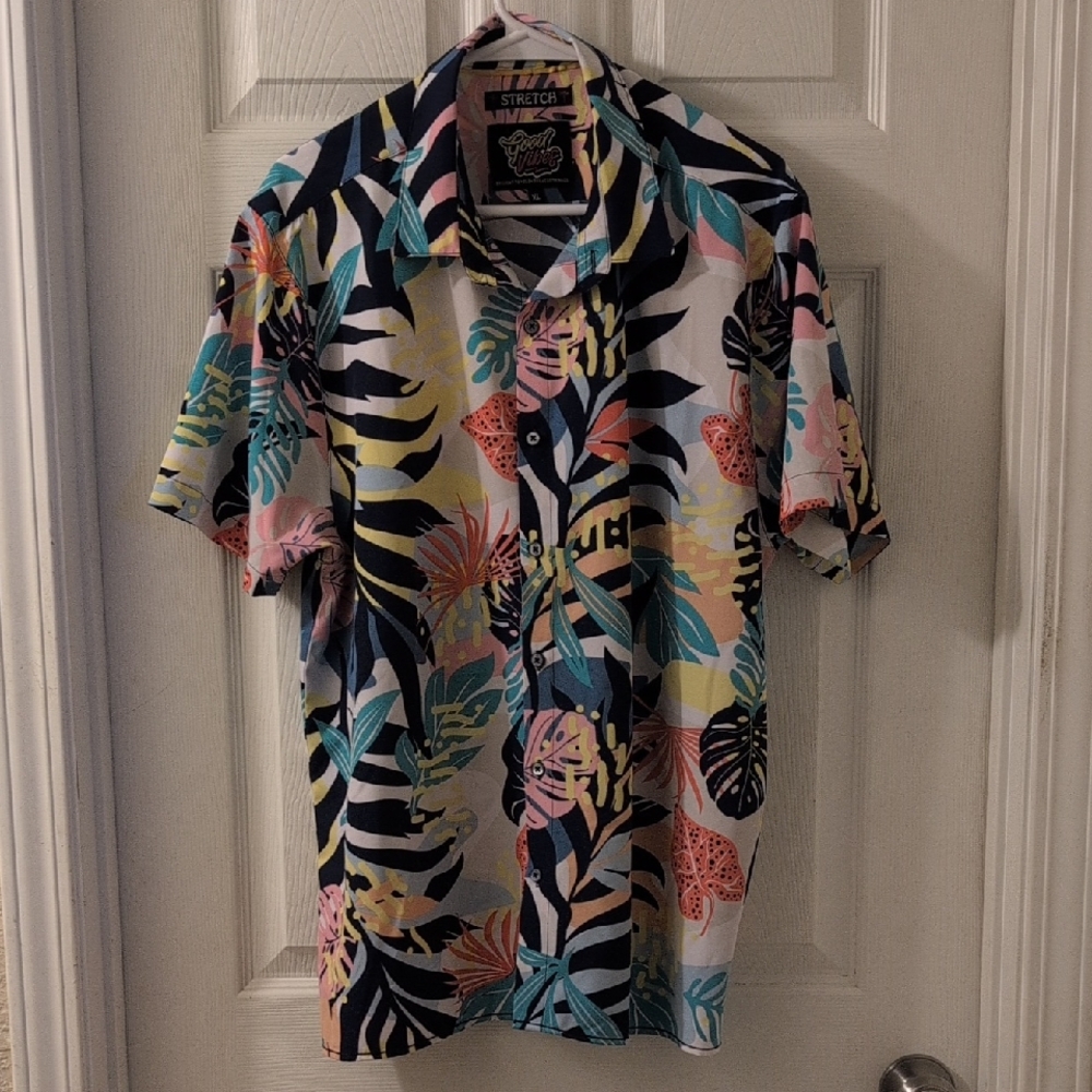 Good Vibes Tropical Print Shirt By Drill Clothing Co